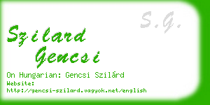 szilard gencsi business card