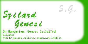 szilard gencsi business card